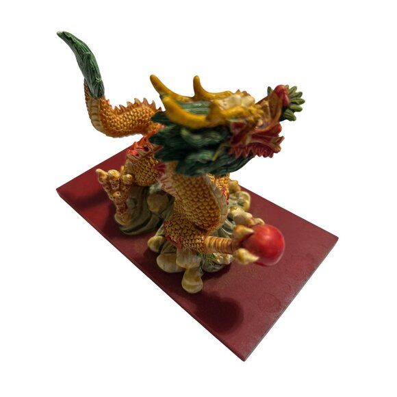 Intricately Designed Oriental Dragon Figurine With Base - Picture 3 of 7
